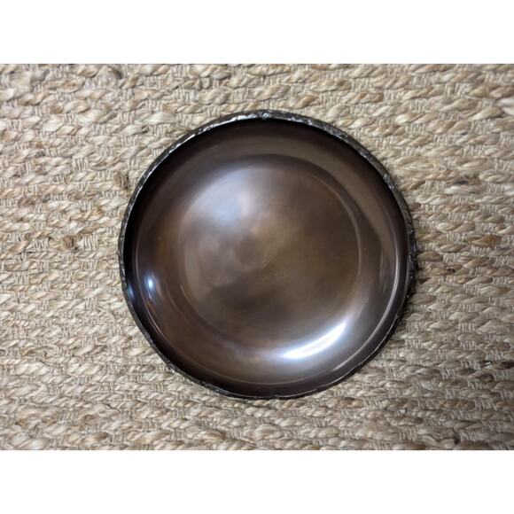 Cast Iron Raw Hammered Edge Copper Finished Bowl Decorative Tabletop 10"